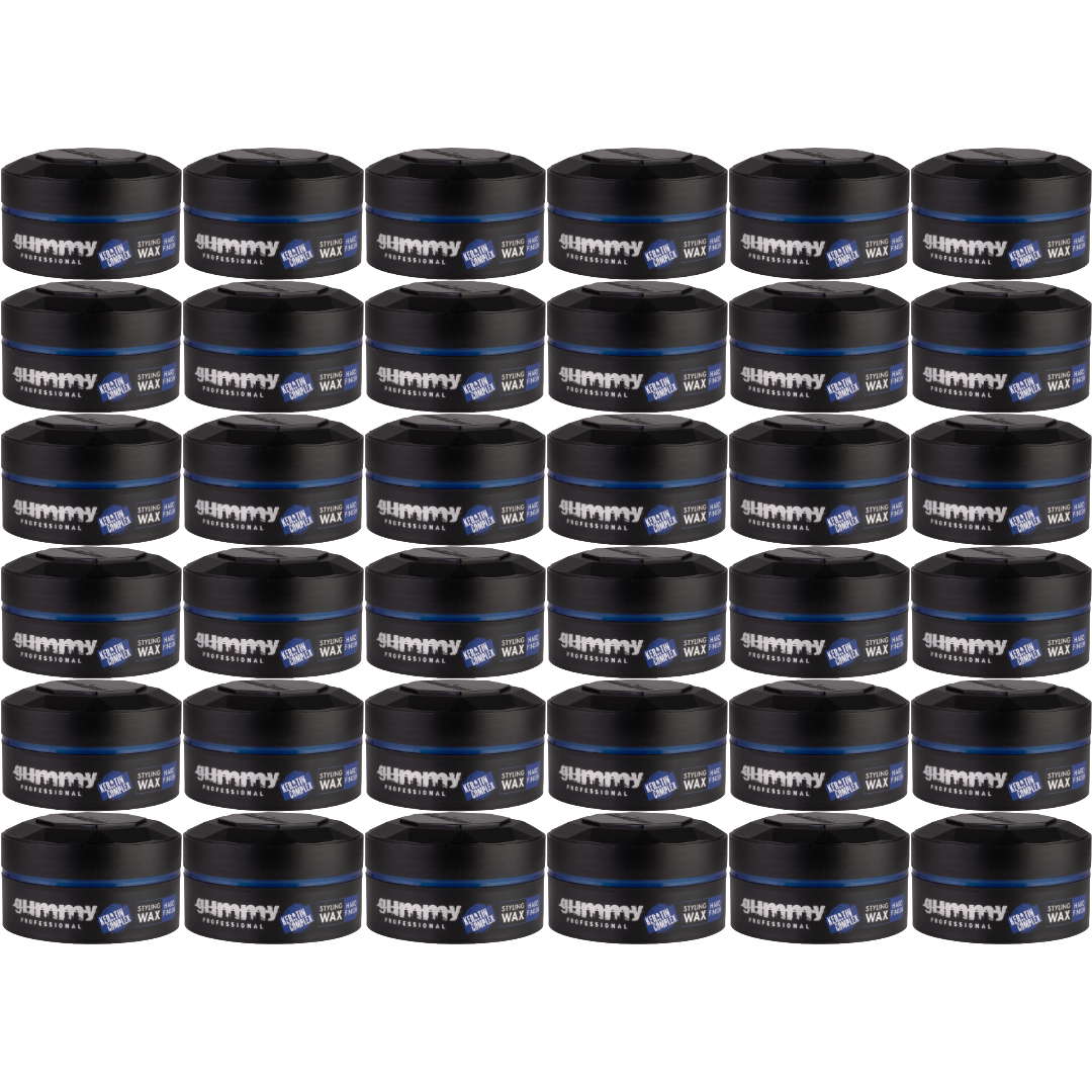 Gummy Styling Wax Hard Finish 150ml Blauw - 36 stuks