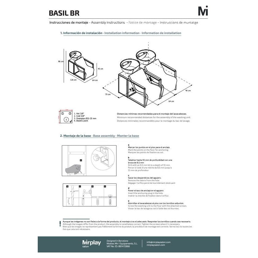 Mirplay Washing Unit Basil with White Washbasin