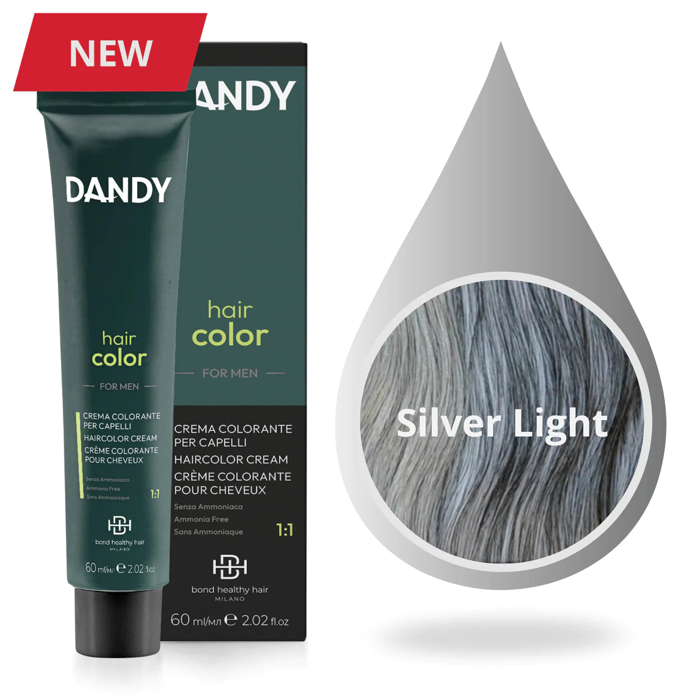 Dandy MAN HAARKLEUR 0.18 (LICHT ZILVER) - 60ml