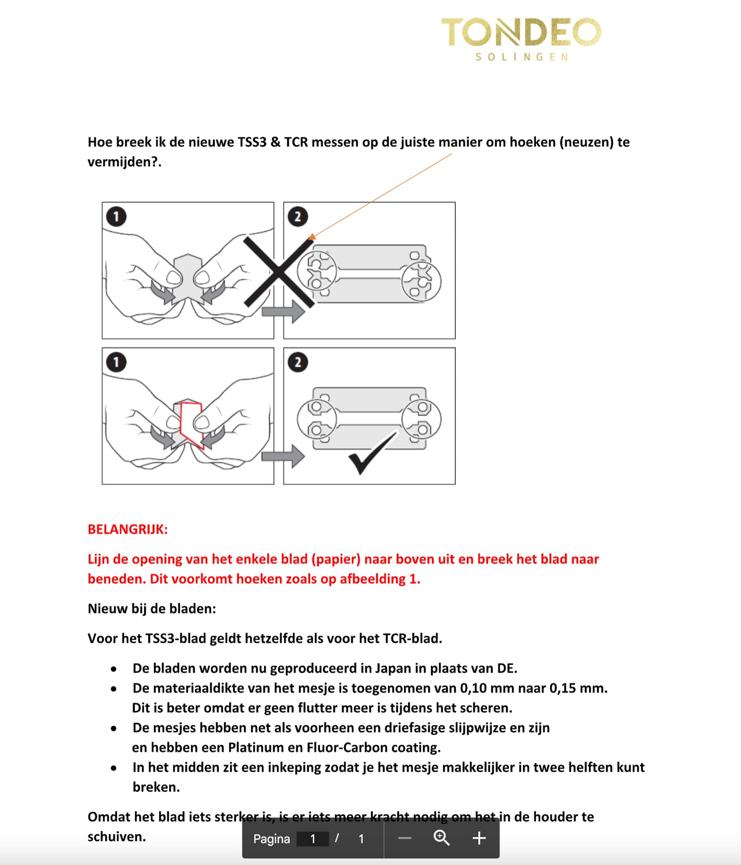 Tondeo TCR Rasierklingen 10x 10 Stück