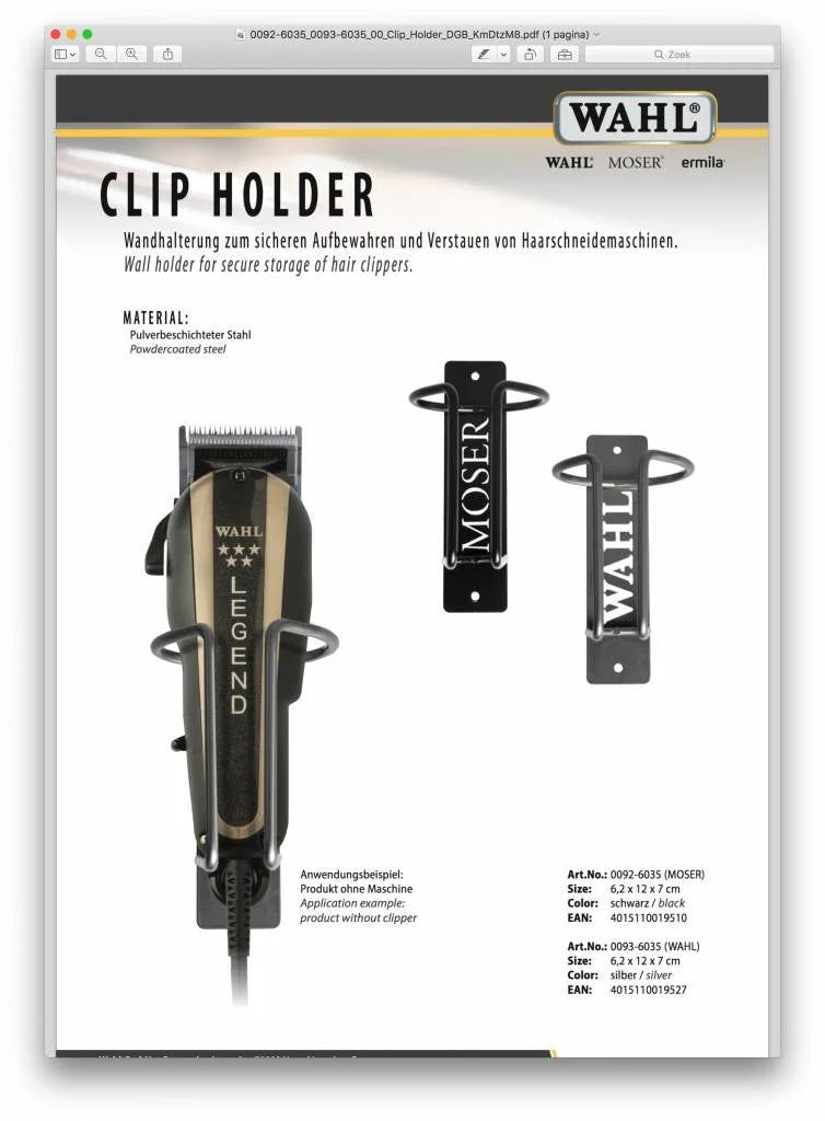 Wahl Clipper Houder Metaal Chroom