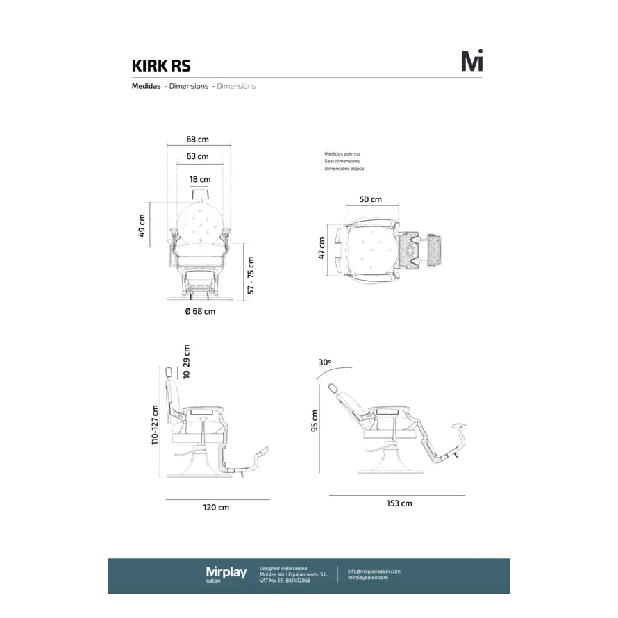 Mirplay Barberchair Kirk Schwarz / Chrom RS